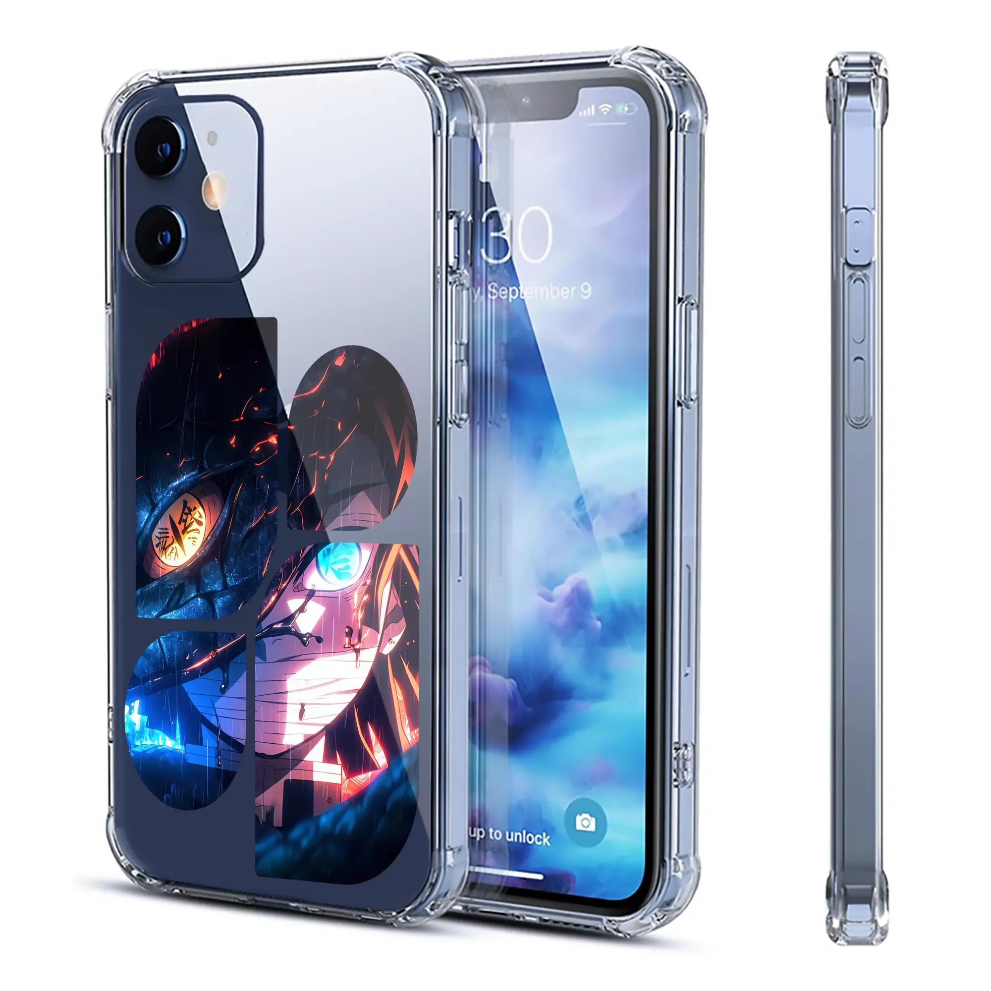 鬼滅の刃 グッズ,伊黒 小芭内 - IPhone 12シリーズ対応 ・ 透明スマホケース ・ クリアソフトケース ・ TPU素材 ・ 耐衝撃 ・ 高密着 ・ 防汚 防指紋 ・ 簡単着脱